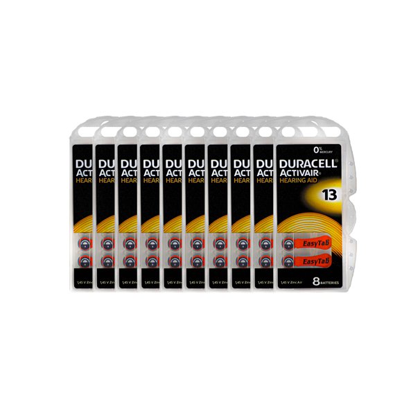 Duracell Activair Taille 13 (Lot de 80) - Piles pour Appareils Auditifs