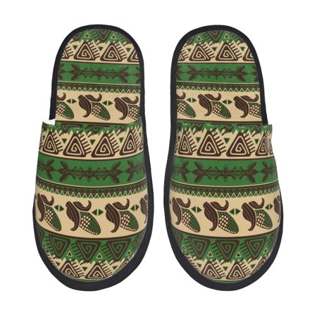 

Tideii Dark Green Vintage Corn Pattern for Home Indoor Cotton Slippers Autumn and Winter EVA Plush Slippers Household Supplies Unisex-Medium