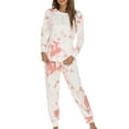 thumbnail image 3 of LUXUR Ladies Straight Leg Lounge Set Two Pieces Outfits Sleeping Loungewear Style-D XL, 3 of 3