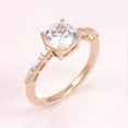 thumbnail image 2 of solitaire jewels 1.5CT Cushion Moissanit Solitaire Engagement Ring For Women, 18K Rose Gold, 2 of 5