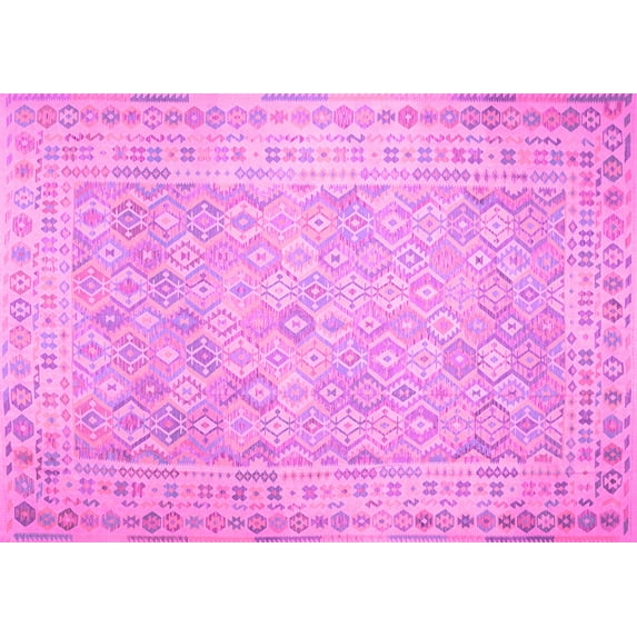 Ahgly Company Indoor Rectangle Southwestern Pink Country Area Rugs, 7' x 9'