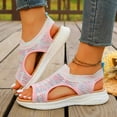 thumbnail image 2 of Dakaela Womens Orthopedic Walking Sandals Arch Support Ladies Walking Sport Athletic Sandal Open Toe Slip on Plantar Fasciitis Casual Shoes Pink 9.5, 2 of 9