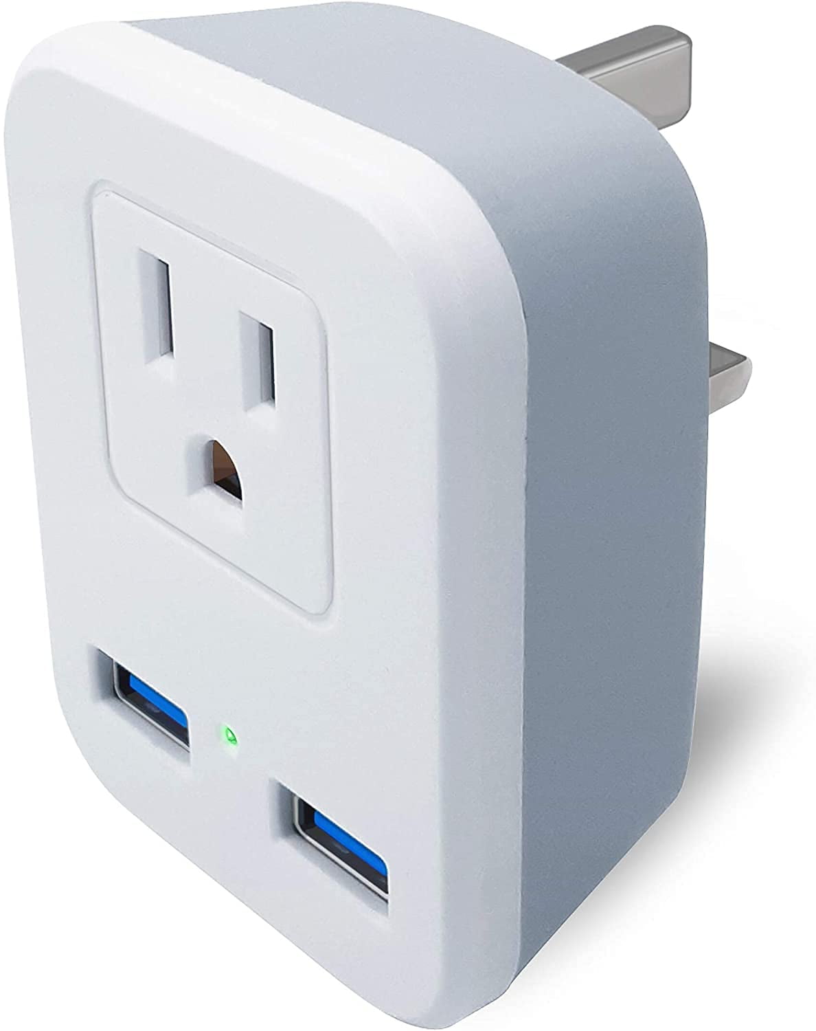 UK Power Adapter Travel Plug Converter, AC Outlet Dual USB Port