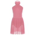 thumbnail image 3 of Linjinx Girls' Ballet Lyrical Dance Dress Jazz Latin Dance Performance Costume High-Low Tutu Skirt Pink 10, 3 of 6