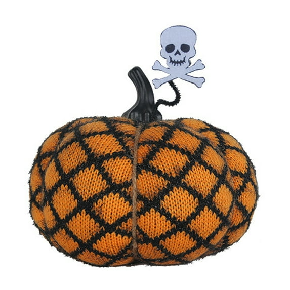 Lohuatrd Halloween Pumpkin Plush Toy Bat Ghost Skull Decor Soft Elastic Knitted Ghost Festival Stuffed Pumpkin Doll Decoration Ornament Party Supplies Gift