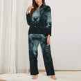 thumbnail image 2 of Pofeuu Moody Ram Portrait Print Womens Pajamas Set Long Sleeve Sleepwear Button Down Nightwear Soft Pj Lounge Sets Button Down Pajamas Women-XX-Large, 2 of 7