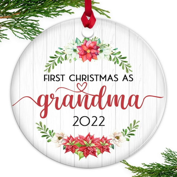 Christmas Tree Decorations Ornaments, Grandma, Nana Gifts for New Grandma, Gifts for First Time Grandma, Grandparent, Pregnancy Announcements Ornaments, Grandparents Ceramic Ornaments