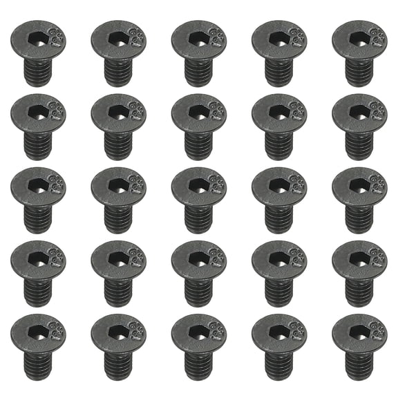Uxcell 100 Pcs M3 x 6 mm Flat Countersunk Head Socket Cap Machine Screws Full Thread