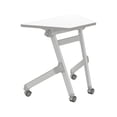 thumbnail image 1 of Pemberly Row Transitional Metal Mobile Trapezoid Desk in White Finish, 1 of 5