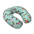 thumbnail image 2 of Zufioo Christmas Dachshund for Memory Foam U-shaped Pillow, Buckle and Invisible Zipper Neck Head Support Airplane Pillow for Travel Car Home-One Size, 2 of 8