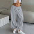 thumbnail image 5 of hlysgo Track Pants for Women Wide Leg High Waisted Baggy Joggers Pant Side Stripe Drawstring Ankle Trousers with Pockets Gray,XL, 5 of 5