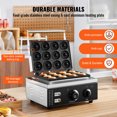 thumbnail image 2 of KFFKFF Electric Doughnut Maker, 1550W Dual-Sided Heat Waffle Maker with Non-stick Coating, 12 Slot Doughnut Machine, Temp Range 122-572℉, Ideal for Restaurants & Home, 2 of 9