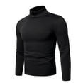 thumbnail image 7 of Mens Mock Turtleneck Sweater Long Sleeve Solid Color T-Shirts Basic Slim Fit Knitted Pullover Tees, 7 of 7