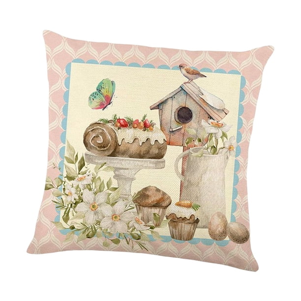 Fundas de almohada de 18 x 18 pulgadas, fundas de cojín, regalos decorativos de Pascua, cojines de sofá Yarda