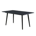 thumbnail image 2 of Modern Dining Table In Sintered Stone, Black, 60"x35"x30"h, Stylish Occasion Enhancement Table, Black Stone Top, Eating Area Creation, 2 of 4