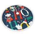 thumbnail image 3 of Faldas para árbol de Navidad de 36 pulgadas con texto "Merry Christmas", tapete para árbol de Navidad para vacaciones de invierno, falda para árbol de Navidad para decoraciones navideñas rústicas, 3 of 8