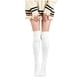 thumbnail image 2 of Calcetines cálidos de color liso por encima de la rodilla para mujer, calcetines de punto trenzado hasta el muslo, calcetines acrílicos unisex., 2 of 5