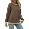 thumbnail image 4 of cocolona Womens Oversized Crewneck Sweatshirts Fall Winter Casual Color Block Pullover Tops Long Sleeve Shirts for Women, 4 of 5
