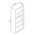 thumbnail image 3 of Manhattan Comfort Ratzer Bookcase from Engineered Wood in White and Brown, 3 of 9
