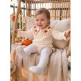 thumbnail image 6 of RUINIXCW Newborn Baby Girl Fall Winter Knit Romper Sweater Infant Baby Girl Thanksgiving Halloween Outfit Pumpkin Lapel Long Sleeve Bodysuit Jumpsuit, 6 of 10