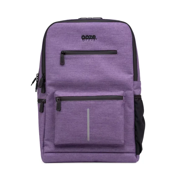 Ooze Purple Smell Proof Travel Backpack - 18 x 14.5 x 3.5 inches, 9 Pockets, Water Resistant, Carbon-lined Interior