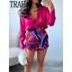 thumbnail image 2 of Bermudas con estampado TRAF para mujer, pantalones cortos de cintura alta de verano para mujer, ropa de calle a la moda, pantalones cortos para mujer, pantalones cortos informales de playa para mujer Tan Jianjun unisex, 2 of 2