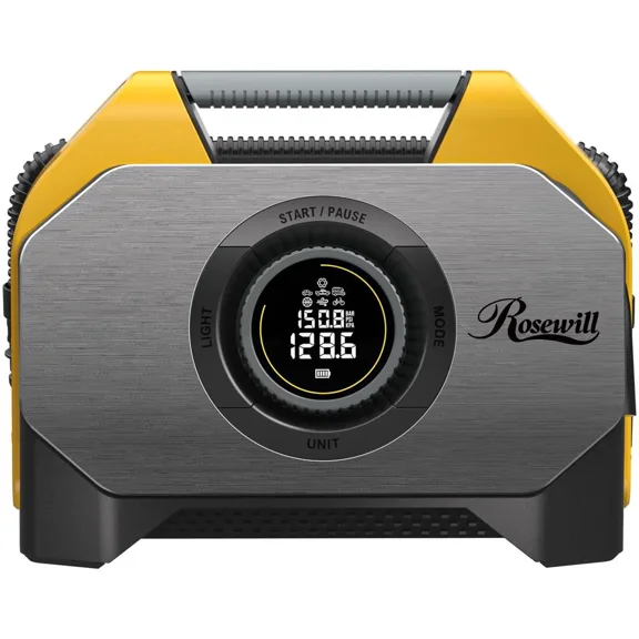 Rosewill Vortex RS6C Cordless Tire Inflator Portable Air Compressor, 160 PSI Air Pump for Car Tires with 15600mAh Battery, 100% Duty Cycle & Dual Cylinder, Air Pump for Heavy-Duty Vehicle, Orange