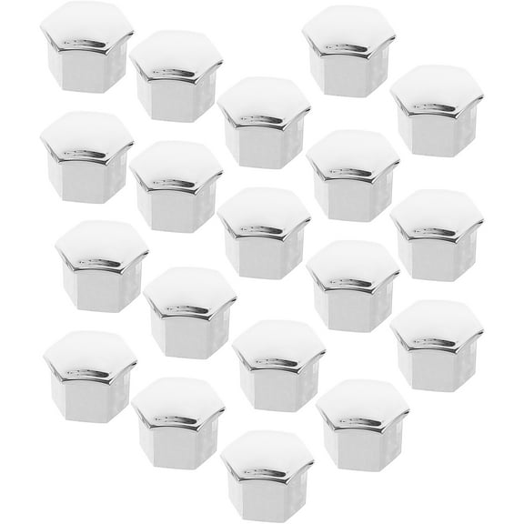 LABSERRON Car Wheel Nut Covers Silver Plastic for Automotive Use 20Pcs 1.0x1.0x0.7in
