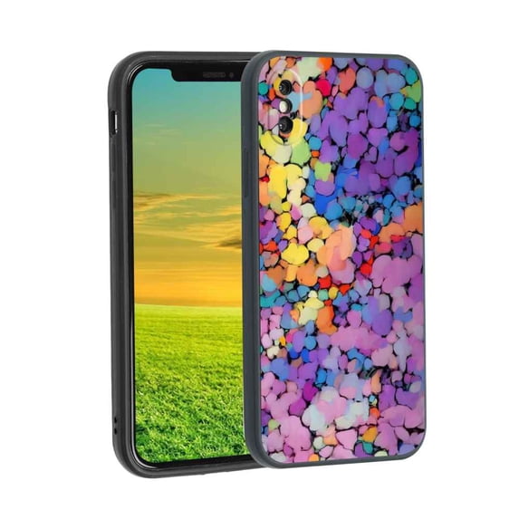 Colorful-166 Phone Case, Degined for iPhone XS Case Men Women, Flexible Silicone Shockproof Case for iPhone XS
