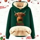 thumbnail image 2 of WILLBEST Sudadera Deportiva para Mujer con Capucha y Estampado Navideño de Vaca XXXX-Grande, 2 of 4