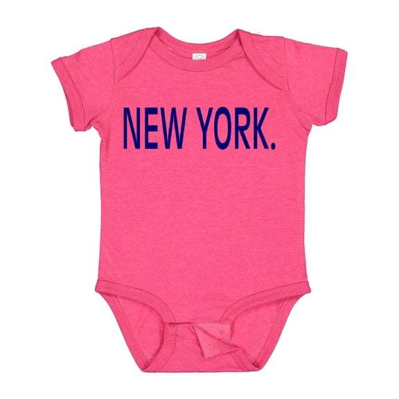 Inktastic New York in Blue Text Boys or Girls Baby Bodysuit