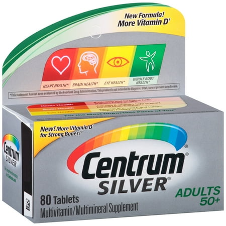 Centrum Silver Adult (80 Count) Multivitamin / Multimineral Supplement Tablet, Vitamin D3,...