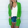 thumbnail image 2 of Knosfe Green Fall Sweaters Long Open Front Women's Cardigans on Sale Long Sleeve Casual Cute Cardigan for Dresses Women with Pockets 4XL, 2 of 5