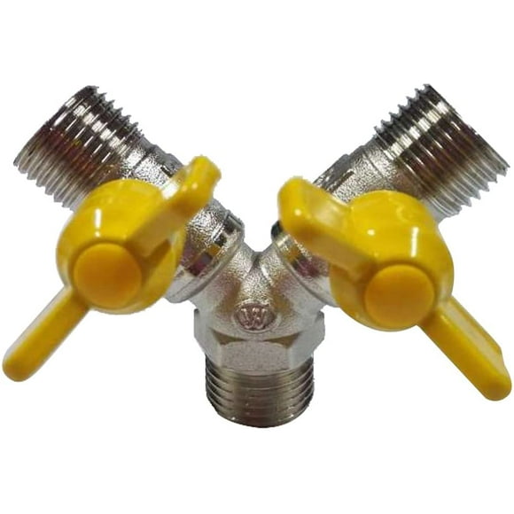 Hose Connector Gas Tap Double Brass Hose Splitter - 2 Way A