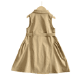 thumbnail image 6 of LYMAYTER 1-7Y Girls Summer Sleeveless Cargo Dress Toddler Button Down Lapel Collar With Belt Casual Dresses, 6 of 8