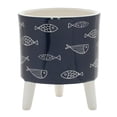thumbnail image 3 of Melrose Set of 12 Nautical Fish Footed Pots 6", 3 of 4