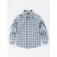 thumbnail image 4 of Wehilion Boys Solid Lapel Shirt, Kids Long Sleeve Classic Top, For Daily Wear And Formal Occasion,Light Grey 14Y, 4 of 5