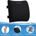 thumbnail image 3 of Almohada de apoyo lumbar LumbarPal para silla de oficina y coche, color negro, 3 of 7
