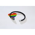 thumbnail image 5 of Vnox Rainbow Bracelets Braided Black PU Leather Pride Bracelet, 5 of 6
