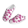 thumbnail image 2 of Daiia Orchids Flowers Print Women’s Fuzzy Slippers Memory Foam Lightweight House Shoes Cozy Loafer Flannel House Shoes-40/41, 2 of 7