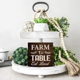 thumbnail image 5 of Zomyto 7x7 IN Funny Farmhouse Wooden Box Sign Desk Decor Vintage Farm to Table Eat Local Wood Block Plaque, 5 of 5