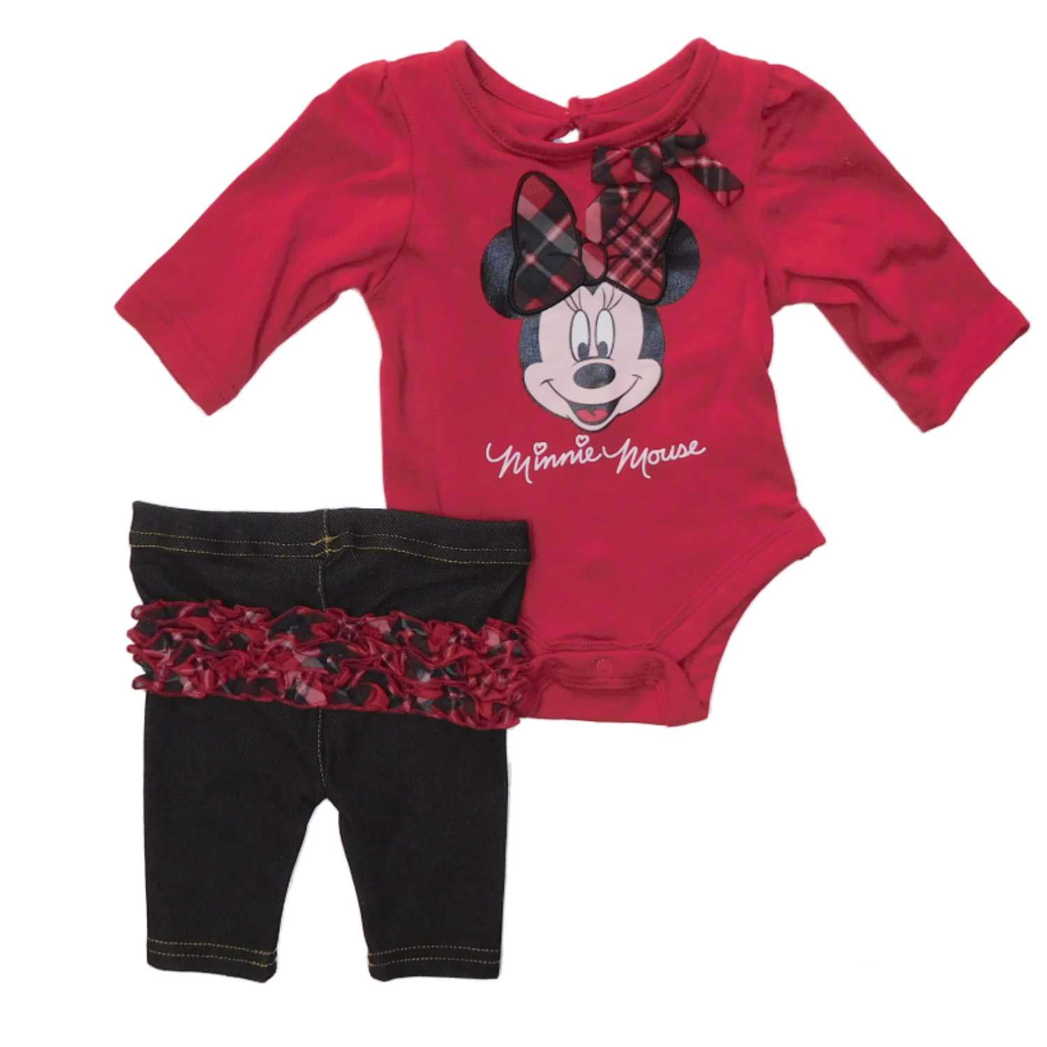 2 Pack Disney Minnie Baby Infant One Piece Bodysuit Red Easter Spring Clothes