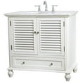 thumbnail image 3 of Elegant Decor Rhodes 36" Single Marble Top Bathroom Vanity in Antique White, 3 of 16