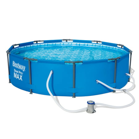 Bestway 10 Feet x 30 Inches Steel Pro Frame Round Above Ground Swimming Pool (Best Way To Increase Circulation In Feet)