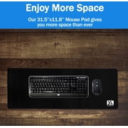 XL Mouse Pad - Large Extended Gaming Desk Mousepad (800x300x3mm) - Nonslip Rubber Base and Water Spill Resistant Desktop Keyboard Mouse Mat - Anti-Fray Cloth - Black