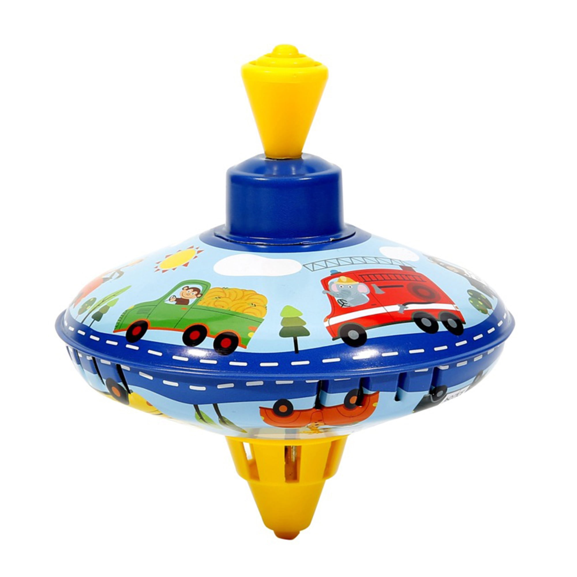 1PC Spinning Top Toy Wooden Cartoon Princess Peg-top Pull String Rotation Gyro 