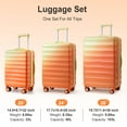 thumbnail image 2 of Zimtown Luggage Sets 3 Piece Hardshell Gradient Color Suitcase with Spinner Wheels and TSA Lock Yellow Orange, 2 of 13