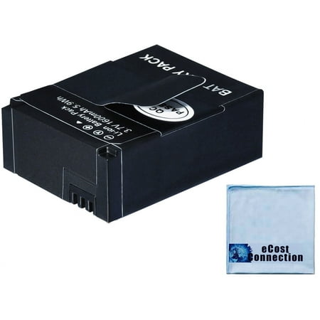 Battery for GoPro HERO3/HERO3+ Camera 1500mAh + eCostConnection Microfiber Cloth | AHDBT-301/AHDBT-302