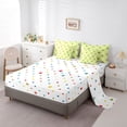thumbnail image 5 of jejeloiu Cartoon Floral Blossom 7 Pieces Bedding Comforter Set,Green Cute Avocado Full Bedding Set For Girls Women Reversible, 5 of 7