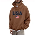thumbnail image 5 of Yertdoel Hoodies for Men Drawstring USA Graphic Print Long Sleeve Hooded Sweatshirt Stylish Warm Casual Pullover Top with Pocket, 5 of 7